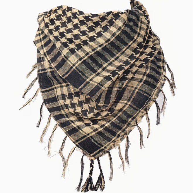 Cross-border foreign trade direct sales: houndstooth headscarf, desert tactical scarf with tassels, unisex square scarf, in stock, windproof
