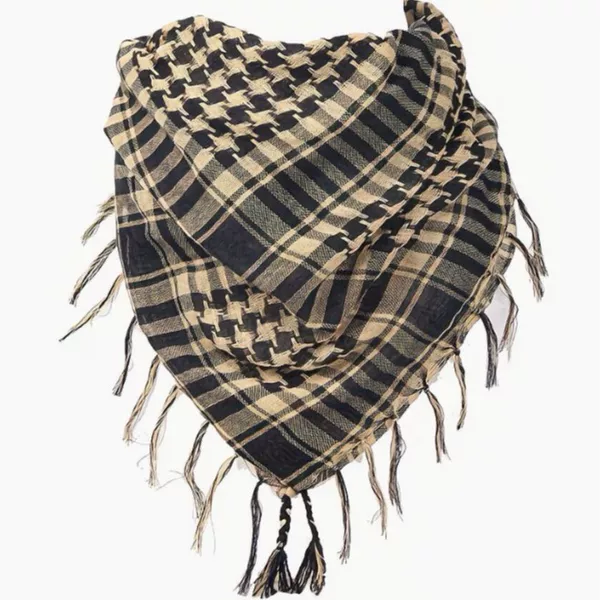 Cross-border foreign trade direct sales: houndstooth headscarf, desert tactical scarf with tassels, unisex square scarf, in stock, windproof