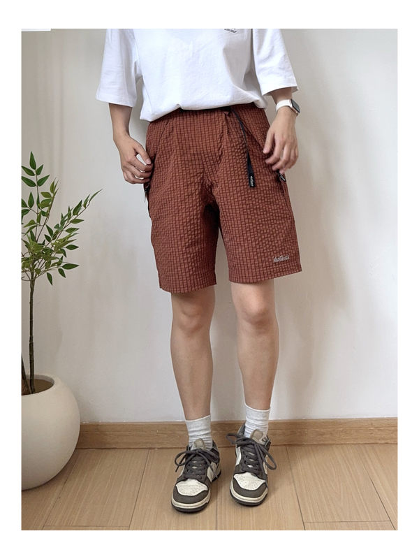 Japanese Functional Quick-Dry Lightweight Seersucker Pleated Lightweight Nylon Shorts with Drawstring Loose Cycling Shorts for Men and Women