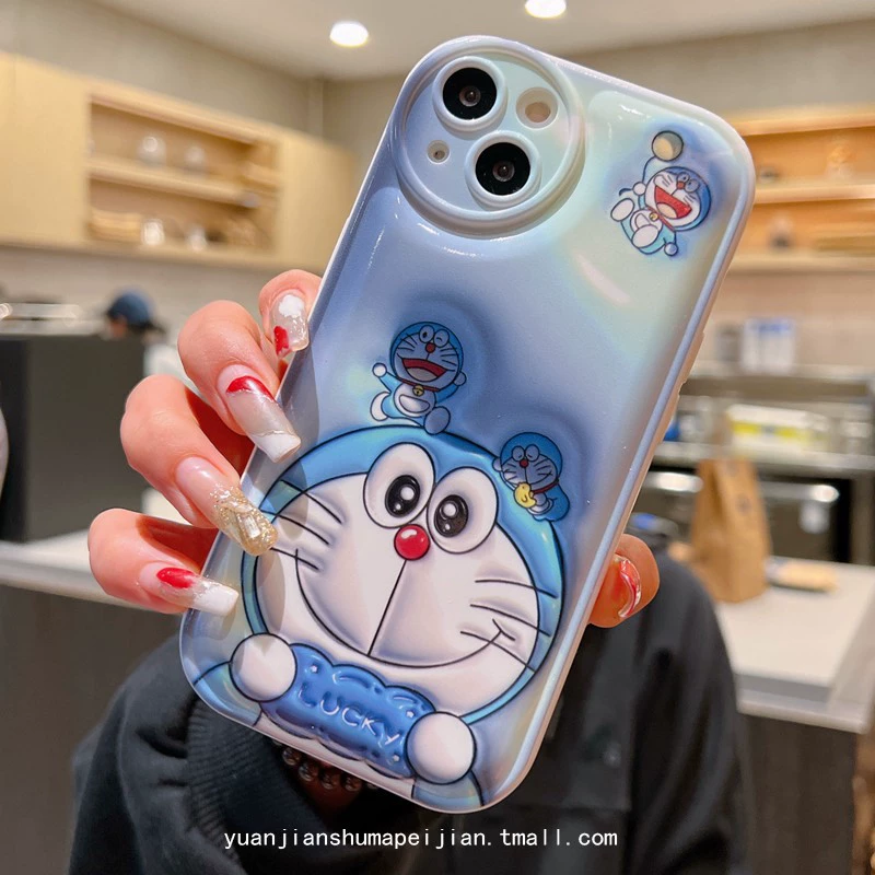 Чехол-картинка iPhone Apple 3D силиконовая Cartoon Bubble Shell — Дораемон, Цветок Динданг Кот для iPhone 12 Pro Max