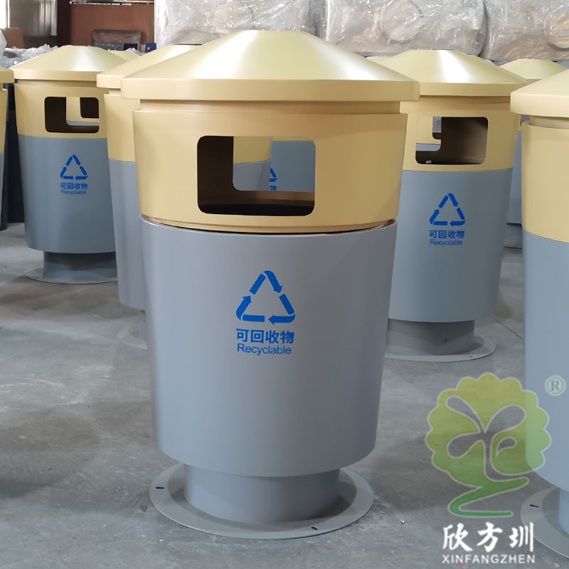 圆柱形投口不锈钢垃圾桶室外学校公园街道售楼部镂空果皮箱单筒