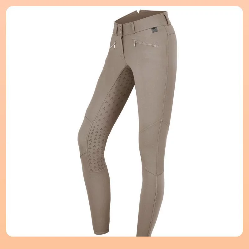 ✅ Amazon трансграничные полностью силиконовые нескользящие брюки для верховой езды для женщин, эластичные узкие брюки для верховой езды с высокой талией и контролем живота с отверстием