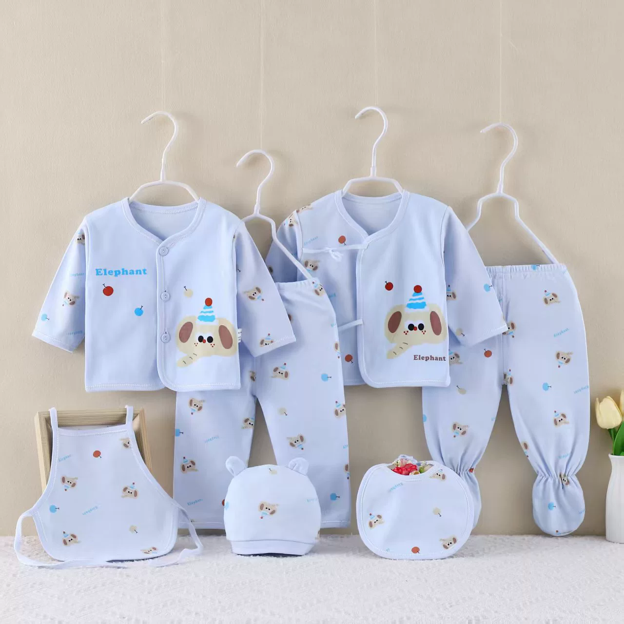 Plastic children's set for new born, sweater, combed cotton