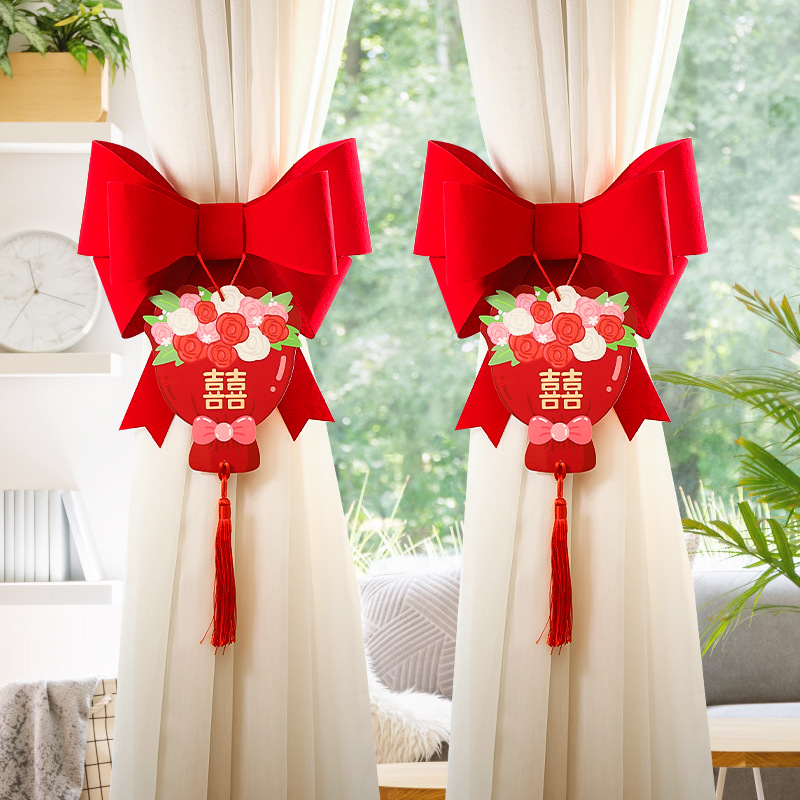Wedding curtain tie, wedding room decoration, wedding decoration, wedding flower garlands, new home living room, bedroom, door handle, wedding supplies
