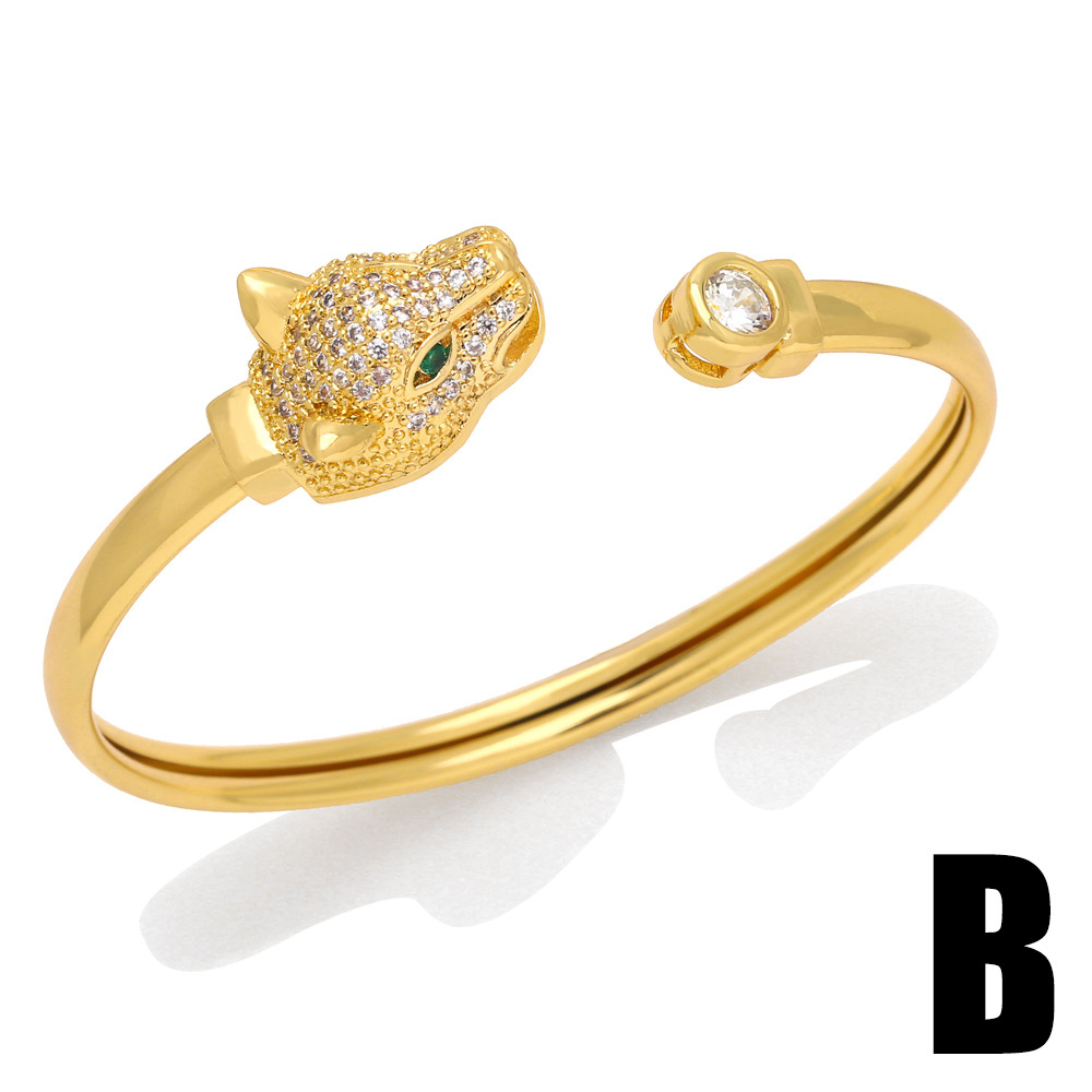 Fashion Animal Copper Plating Inlay Zircon Bangle 1 Piece