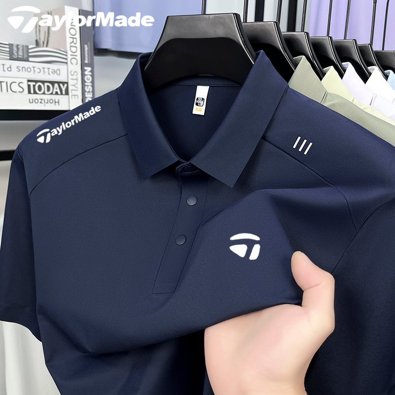 Taylormade Golf Summer Men's Cool Short-Sleeved T-Shirt Outdoor Sports Seamless Polo Shirt