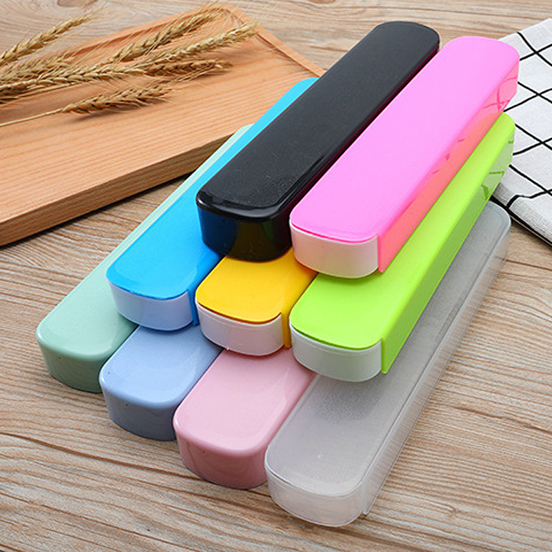 Portable Tableware Plastic Pull-out Box Student Cutlery Box Outdoor Pull-out Box Knife,Fork,Spoon And Chopstick Storage Box With Printed