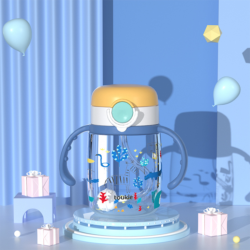 Copa regordete taza portátil bebé especial taza de paja taza de agua resistente a la caída de alto aspecto taza de dibujos animados