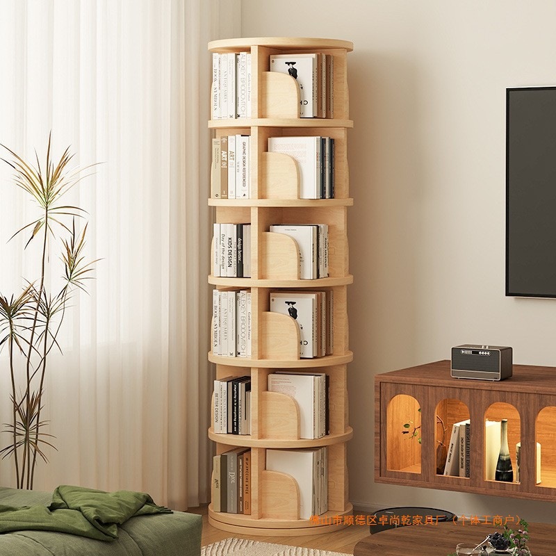 Estante giratorio de madera sólida, gabinete de piso, sala de estar doméstica contra la pared, almacenamiento simple, gabinete de estudiantes, gabinete de niños
