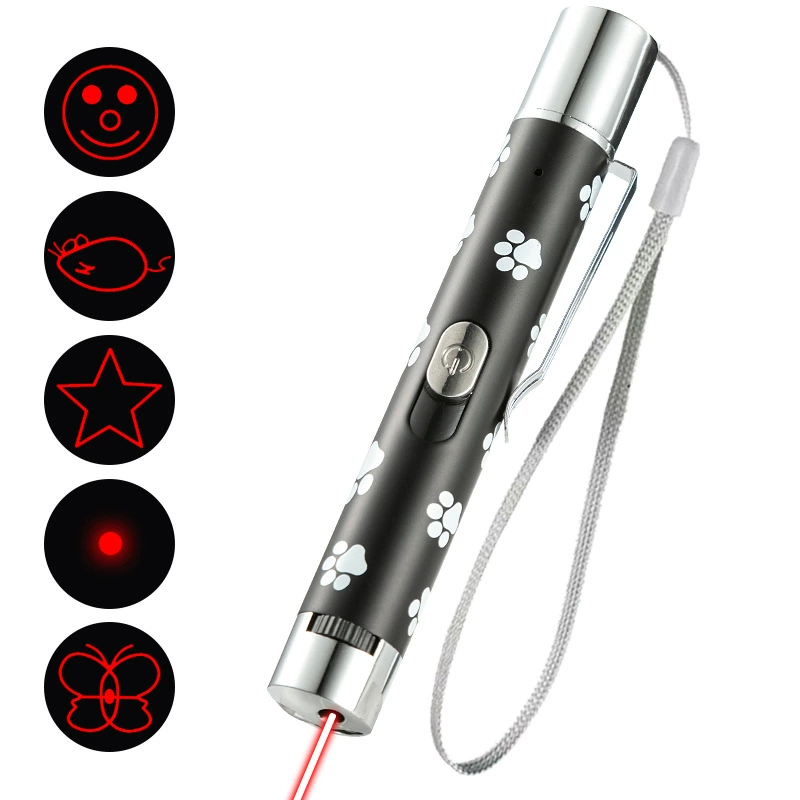 Домашний питомец лазерный кошачий ручка кошачий игрушка мульти-узор USB зарядка забавный кошачий стержень инфракрасный многофункциональный игрушка оптом