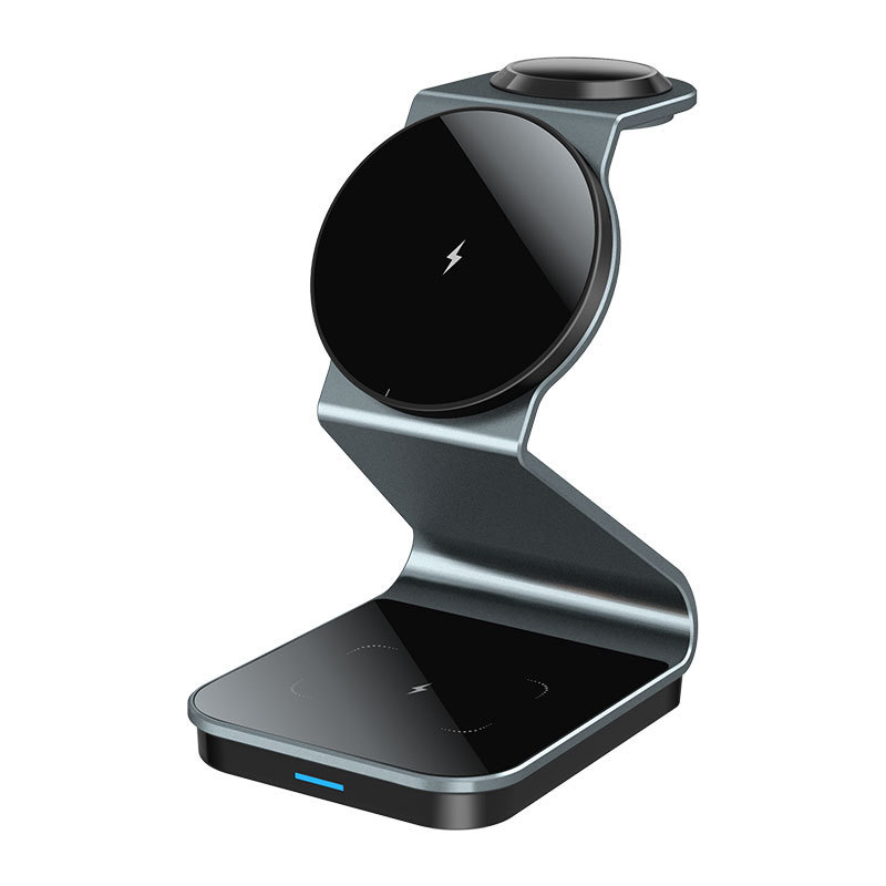 New explosive three-in-one wireless charger magnetic transparent aluminum alloy mobile phone vertical bracket 15W fast charging New explosive three-in-one wireless charger magnetic transparent aluminum alloy mobile phone vertical bracket 15W fast charging