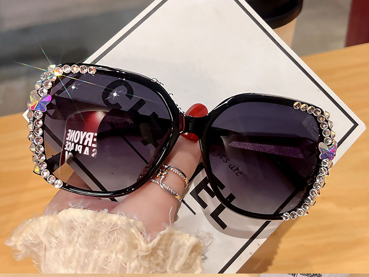 109g Weight Frameless Glasses Structure Elegant Oval Pc Oval Frame Diamond Frameless Women's Sunglasses