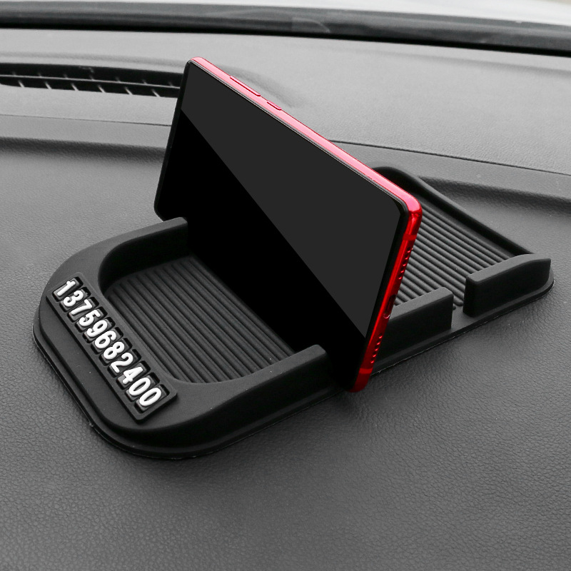 Car dual card slot multi-functional anti-slip mat car mobile phone holder navigation mobile phone holder car temporary parking number plate
