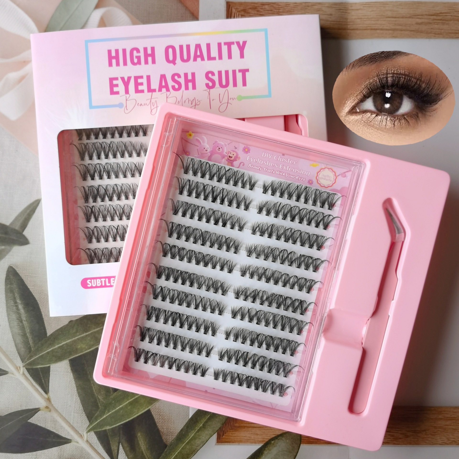 Conjunto sin pegamento rosa 10 filas de MJTZ 100