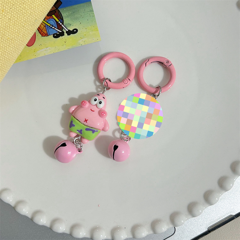 Nuevas campanas SpongeBob Pie Big Star Keychain adornos colgantes de dibujos animados accesorios mochilas chicas regalos amiga