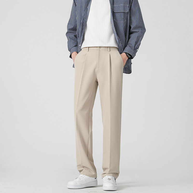 Spring and Summer New Casual Small Straight Pants Loose Korean Fashionable All-match Pants Men's Teenagers Commuting Pants
