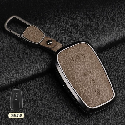 Avalon Genuine Goatskin Car, Car key bag - 1-elephant-gray-asian-dragon-b-style-3-button-square-buckle-french-goat-leather