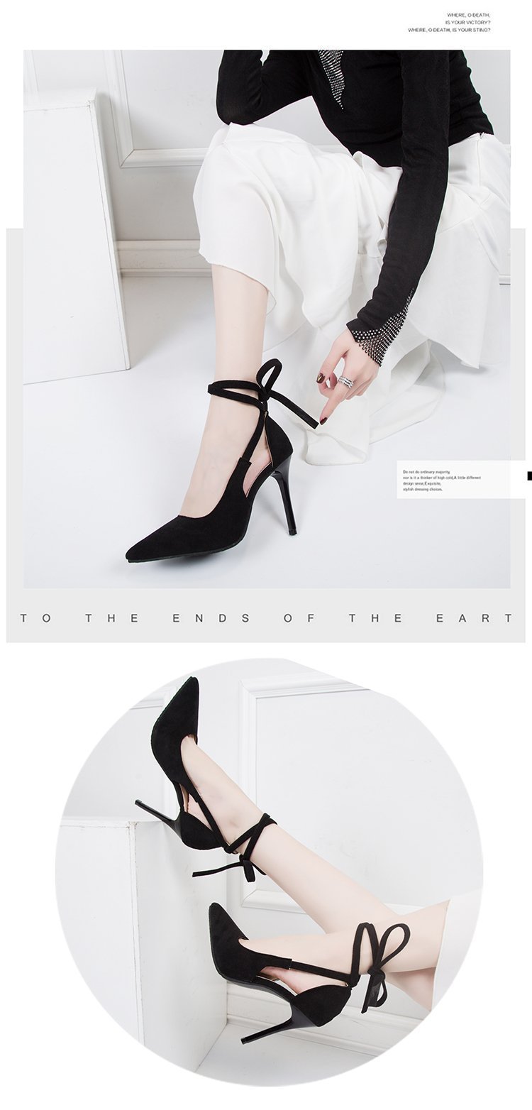 Wiosna/lato 2023 Nowe cienkie sandały na obcasie z sznurowadłami damskie koreańskie seksowne wysokie obcasy_voghion.com