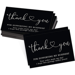 Cross-border wholesale black thank you gift card packaging in English