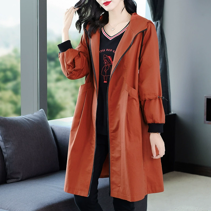 Осень 2023 г. Новая свободная Толстая сестра мм средней длины плюс Размер Женская одежда среднего и пожилого возраста пальто для матери