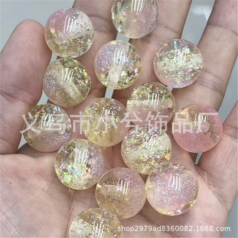 16mm光变彩虹欧箔通孔珠手机链串珠笔钥匙扣包链diy手工饰品配件|undefined