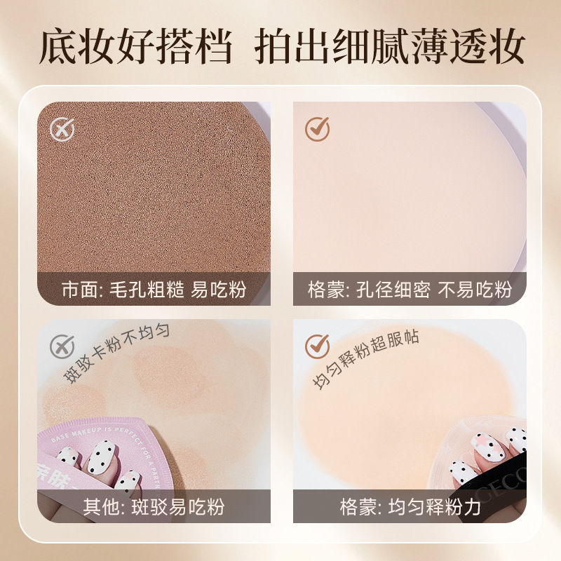 GECOMO leche de polvo espeso suave blanqueador transparente maquillaje base impecable soporte de maquillaje algodón almohadilla de aire herramienta de maquillaje de belleza