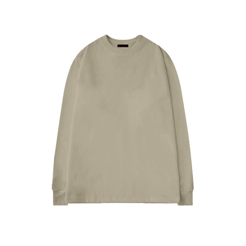 Camiseta básica blanca de manga larga 260 g, algodón grueso para hombre, estilo suelto americano