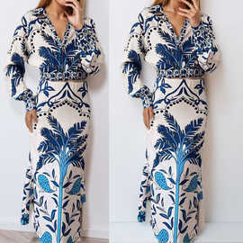 跨境2026新款亚马逊欧美v领不规则上衣半身裙欧美女装冬天套装女