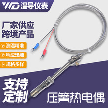 K/E型压簧式热电偶式温度传感器探头测温线温控