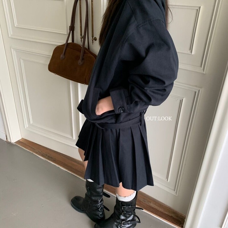 2026 Early Autumn New Style Trench Coat Dress, Mid-Length Coat Dress, Faux Two-Piece Dress That Covers the Belly 2026 Early Autumn New Style Trench Coat Dress, Mid-Length Coat Dress, Faux Two-Piece Dress That Covers the Belly