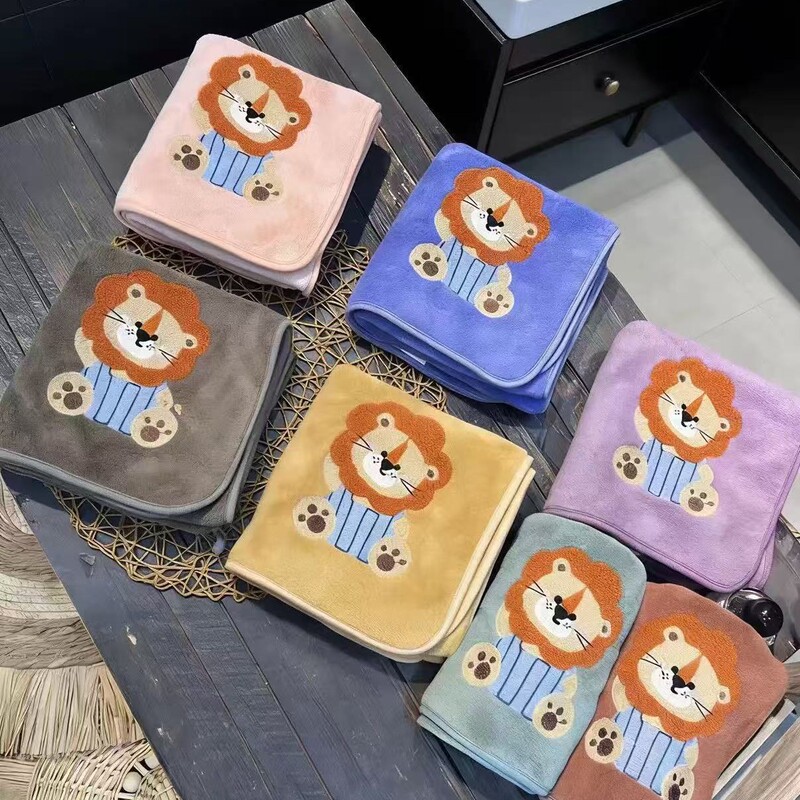 Cute Little Lion Embroidered Towel with High Aesthetic Appeal for Girls' Dormitory, Home Kitchen, Bathroom, Face Towel, Hand Towel, Soft Cute Little Lion Embroidered Towel with High Aesthetic Appeal for Girls' Dormitory, Home Kitchen, Bathroom, Face Towel, Hand Towel, Soft