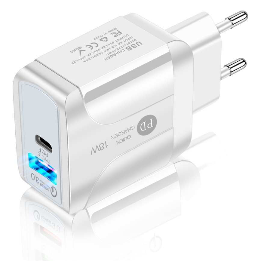 PD18W cargador de carga rápida 5V3A europeo y americano estándar británico tipo-c QC3.0 adaptador de carga rápida cabeza de carga de fábrica