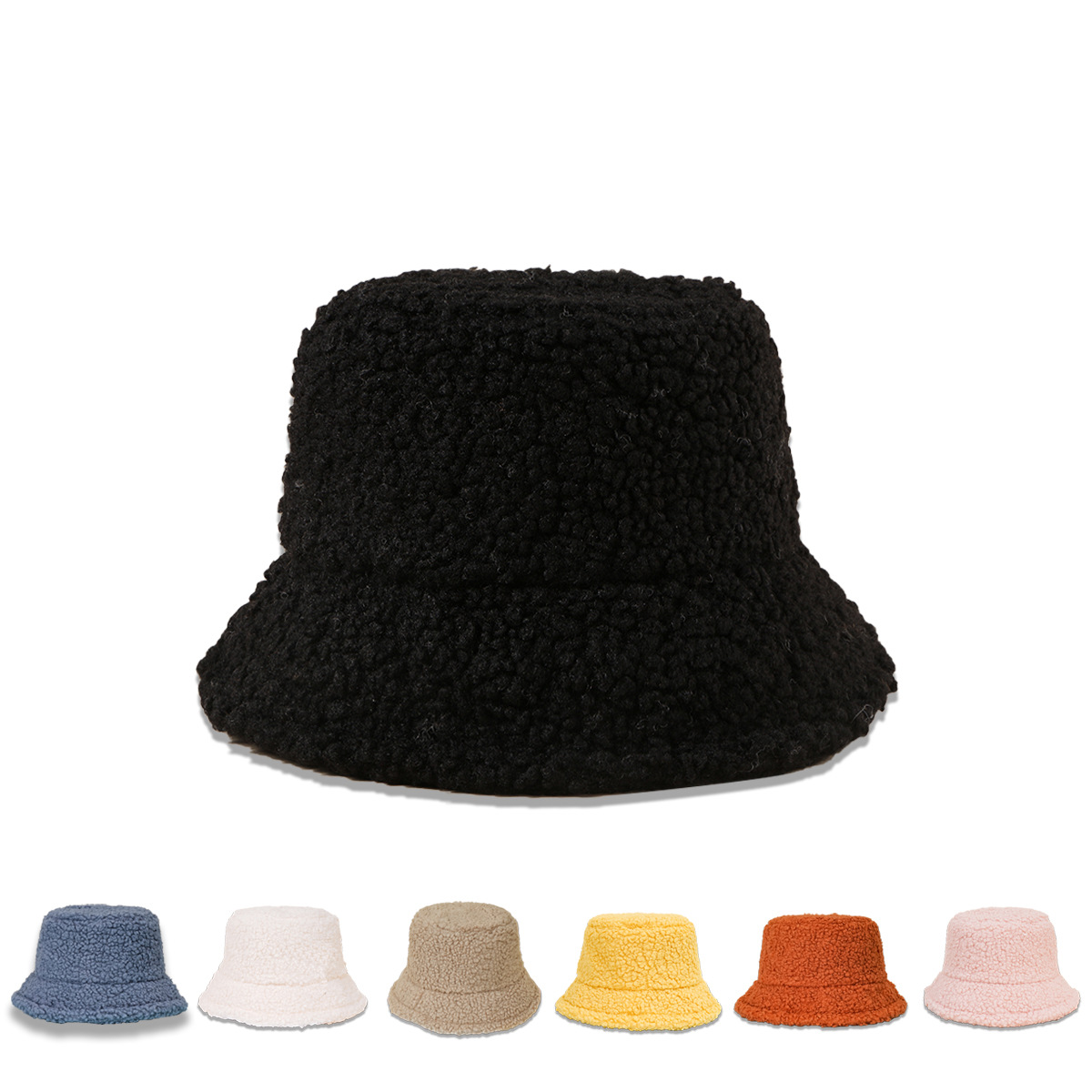 Otoño e invierno nuevo sombrero femenino de peluche de terciopelo pescador sombrero caliente a prueba de sol de ala ancha cara-mirando pequeño sombrero de cuenca moda coreana