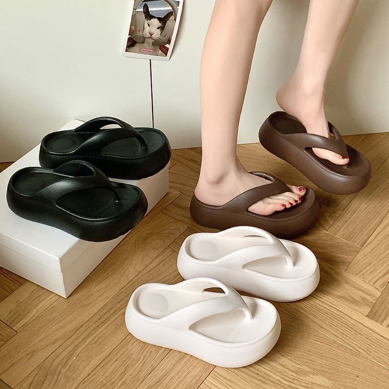 [Plus Box] Thick-Soled Flip-Flops for Women in Summer 2025 New Anti-Slip Beach Shoes for Women to Wear Outside