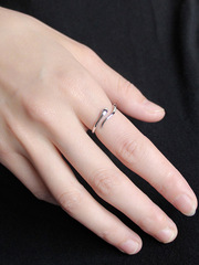 靈動小蛇925鍍銀光面亮面戒指女指環學生手工韓版氣質飾品女小眾