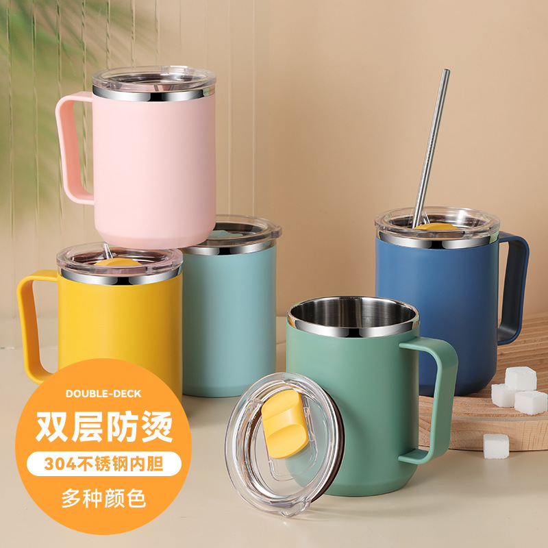 Taza navideña de café de acero inoxidable 304 con tapa, diseño europeo, caja de regalo portátil, edición limitada navideña