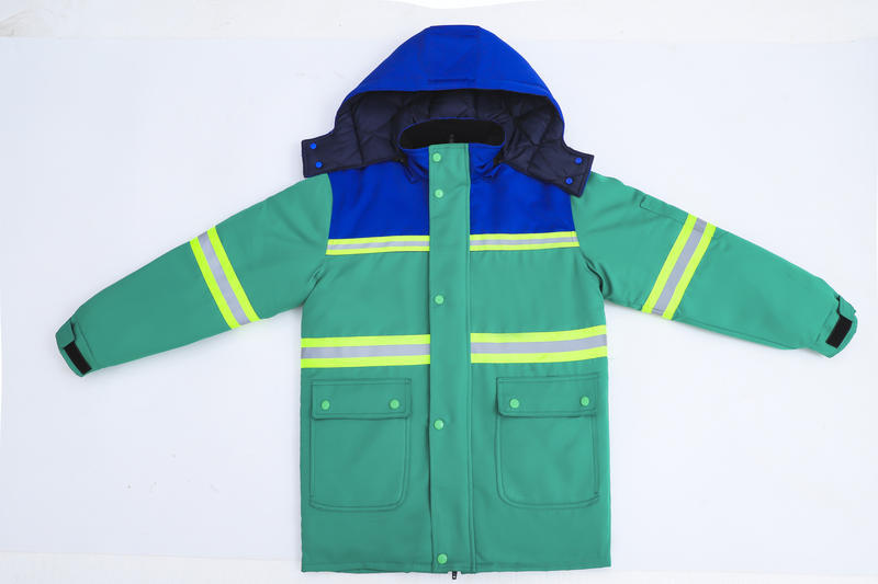 Sanidad ambiental tira reflectante invierno ropa de algodón limpiador chaqueta de algodón de limpieza ropa de algodón de protección laboral chaqueta de trabajo mantenimiento de carretera