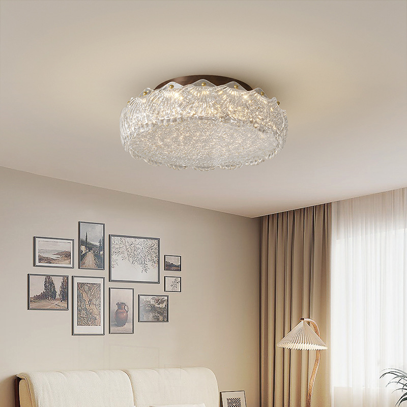 Italia lámpara de oro de alta gama lámpara de techo del dormitorio lujoso diseño ligero francés atmósfera de protección de los ojos de la habitación lámpara de estudio