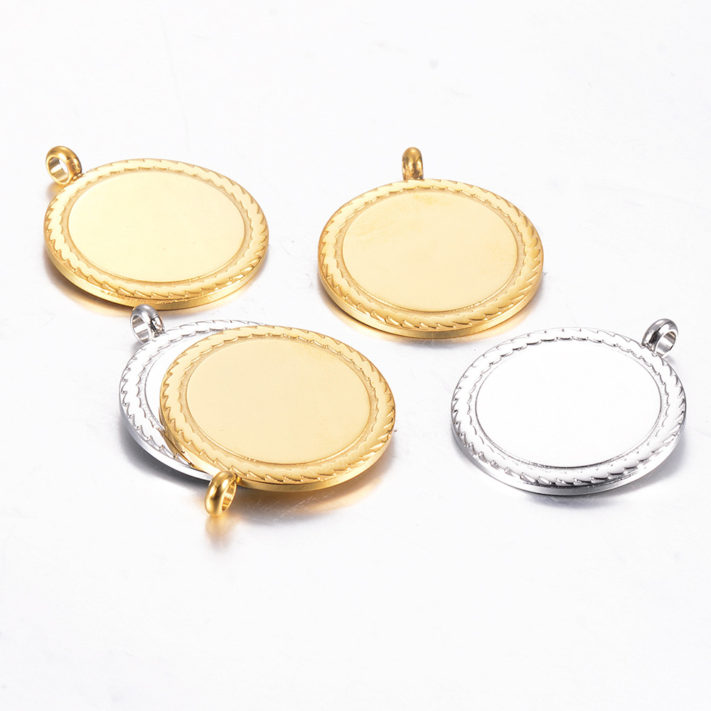 25 * 30mm Jewelry Making Size DIY Jewelry Accessories Classification 1 Piece 25 * 30mm 304 Stainless Steel Geometric Customization Laser Engraving Pendant DIY Jewelry Accessories