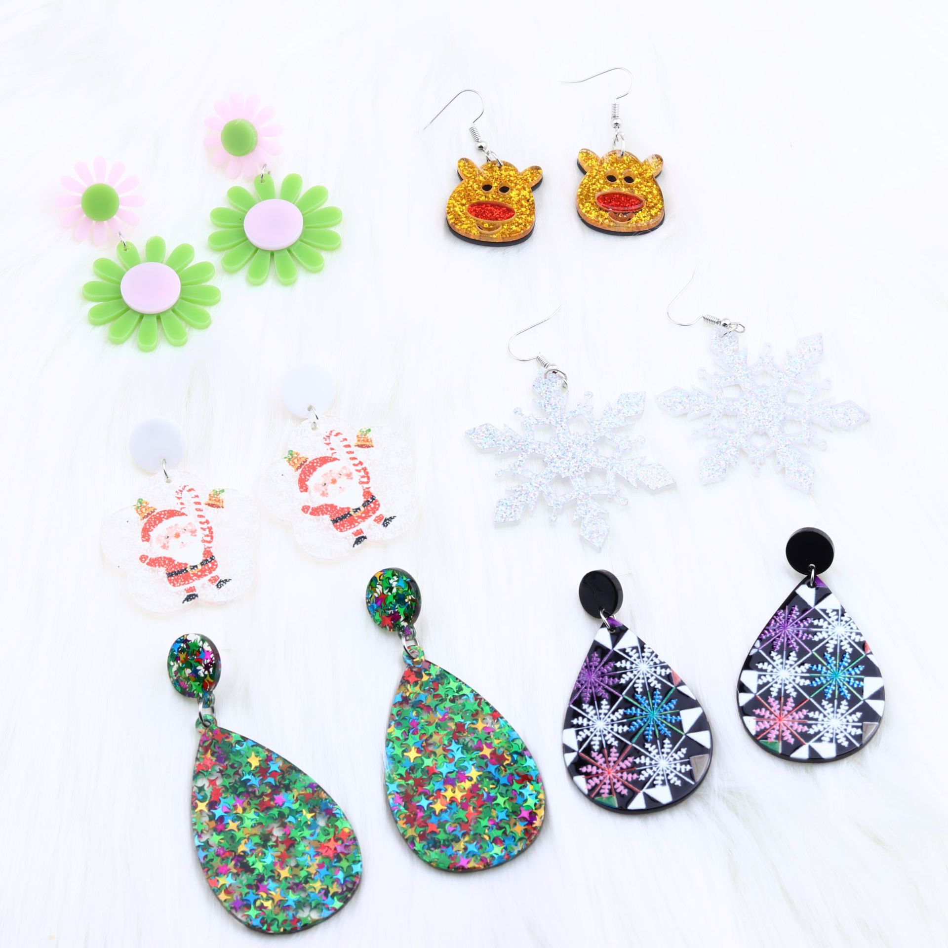 Cute Water Droplets Arylic Printing Women's Drop Earrings 1 Pair display picture 17