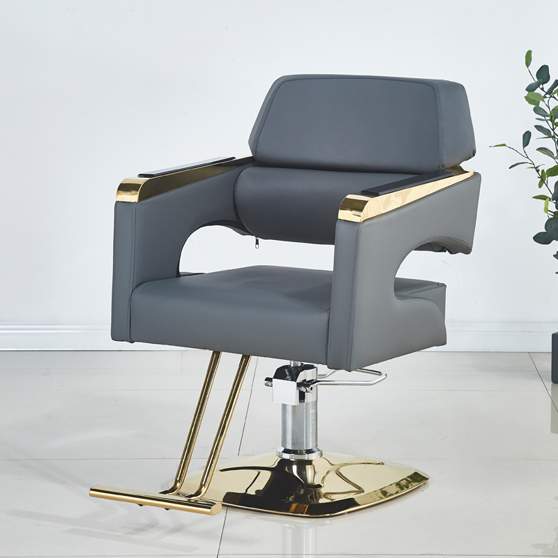 Silla de peluquería Silla de peluquería Silla de peluquería Silla de corte de pelo minimalista moderna Silla de peluquería de acero inoxidable de elevación giratoria
