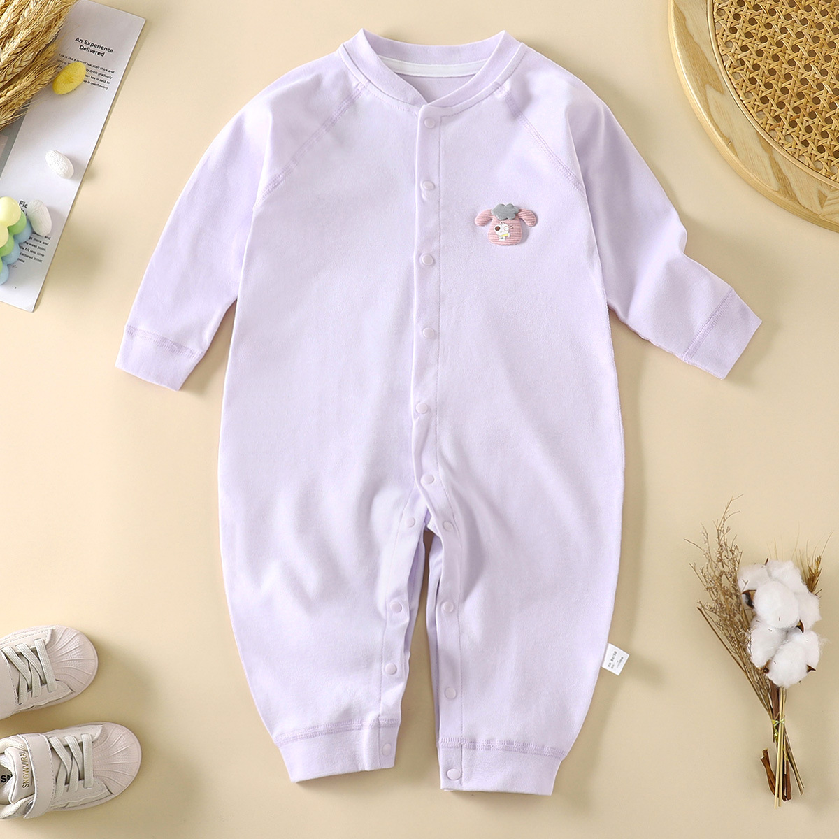 Ropa de algodón para bebés recién nacidos ropa de escalada primavera y otoño sin hueso ropa interior pijamas