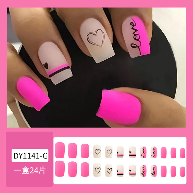 Puntas de uñas postizas de estilo europeo y americano, piezas de uñas desmontables de longitud media, uñas usables, puntas de uñas puras y elegantes.