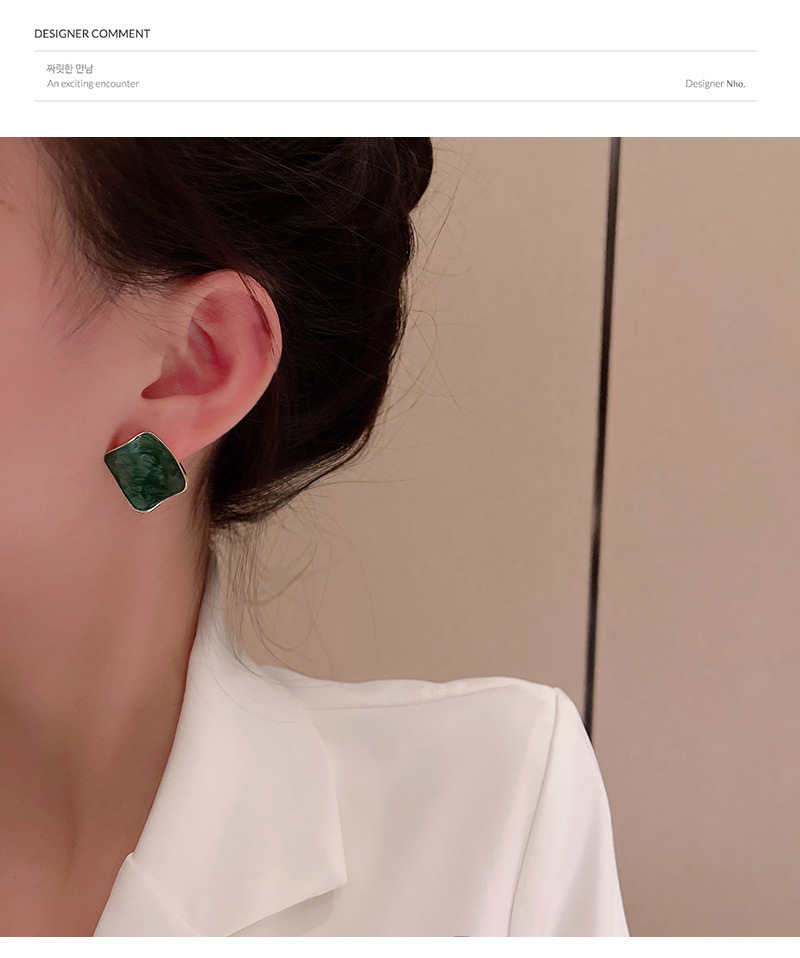 Irregular Geometric Pattern Earrings Womenu0027s Oil Dripping Texture Earrings