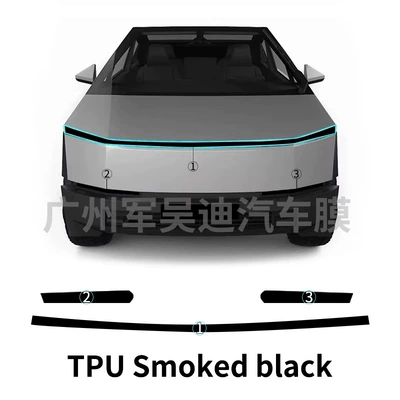 Tpu Light-Controlled Color-Changing White Car headlight protective film - tesla-cybertruck-tpu-blackened-headlight-film-tpu-headlight-film