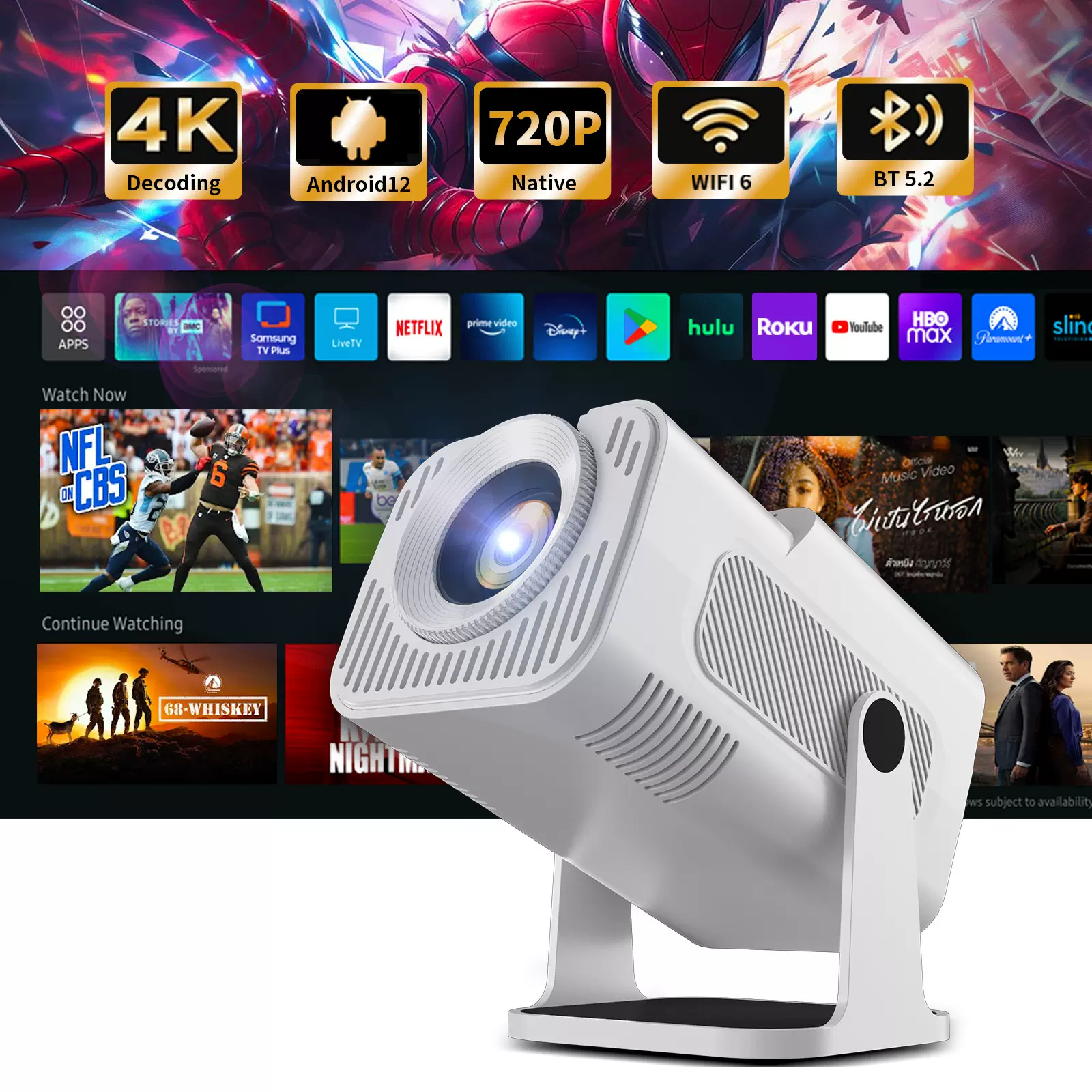 跨境新款外贸款HY320MINI迷你便携投影仪家庭投墙投影机projector