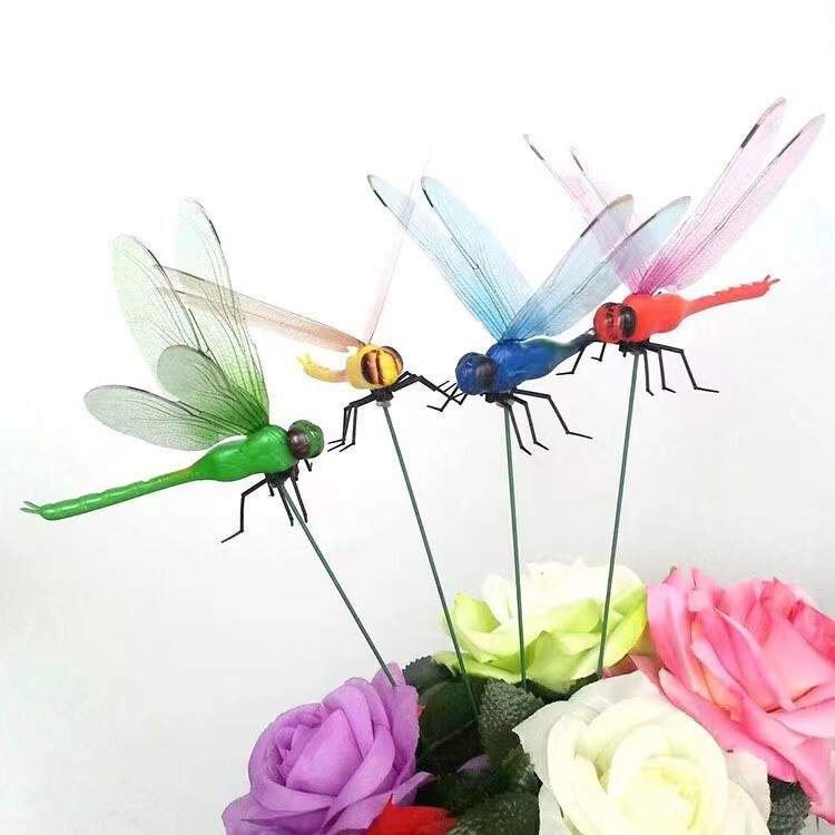 New cross-border creative artificial dragonfly clip for lawn and garden, decorative artificial dragonfly clip, outdoor fly repellent device