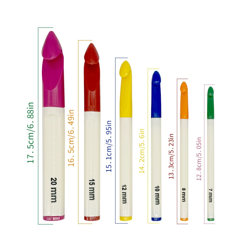 Цветные пластиковые ручки крючком набор diy плетеный шерстяной инструмент грубый вязаный свитер шарф инструмент