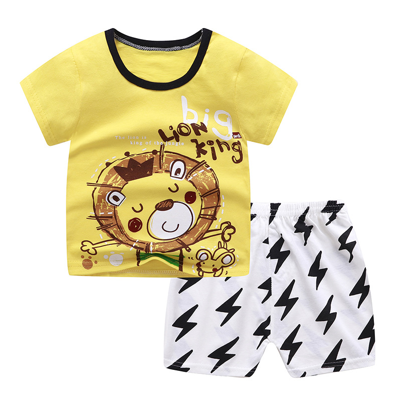 Big customer summer new children's suit boys and girls short-sleeved shorts two-piece kids cross-border baby clothes