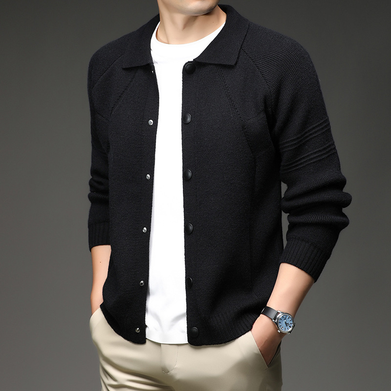 Autumn men's cardigan sweater, knitted cardigan, loose, casual, simple, versatile, fashionable small cape, men's woolen coat
